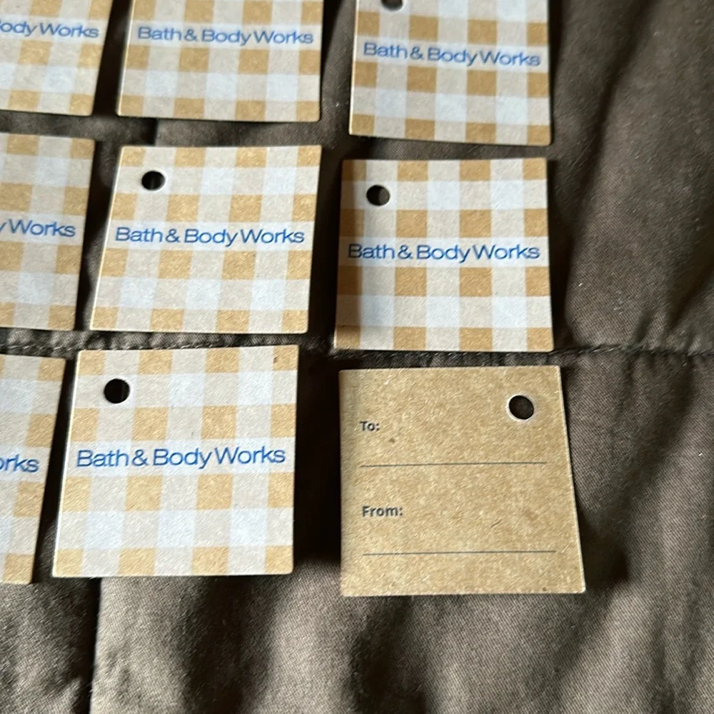 Bath & Body Works Small Cardboard Gingham Gift Tags